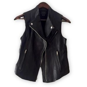 Theory Leather Biker Vest